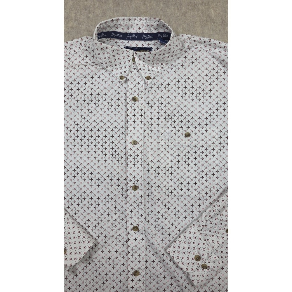 Wrangler George Strait Long Sleeve Men's Button Down Shirt Large White Red Blue